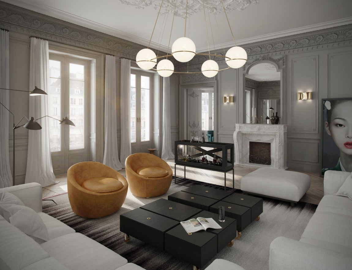2 classic parisian apartment contemporary  interior design